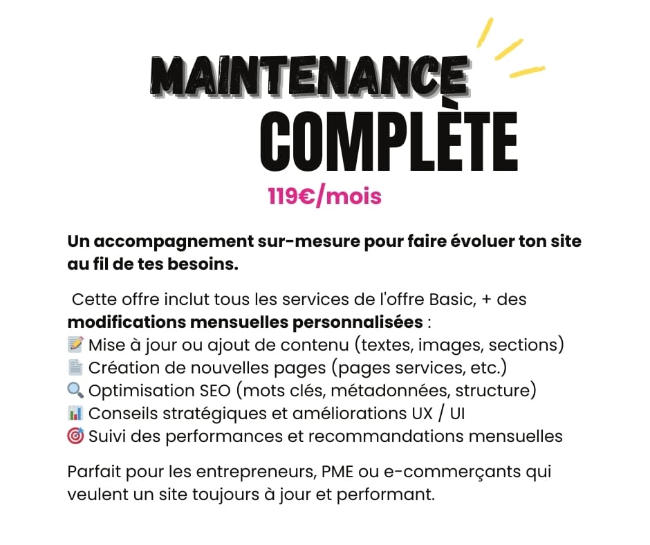 Maintenance complète site web Reims Maintenance complète site web Reims