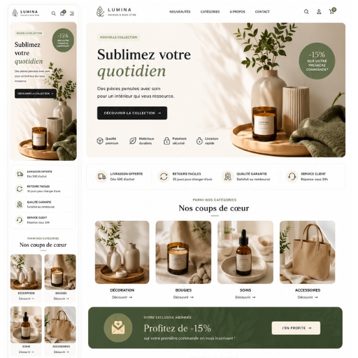 Site web ecommerce boutique en ligne Reims
